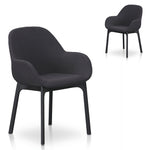 Set of 2 - Arias Fabric Dining Chair - Black Dining Chair Swady-Core   