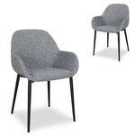 Set of 2 - Lynton Fabric Dining chair - Lava Grey Dining Chair Swady-Core   