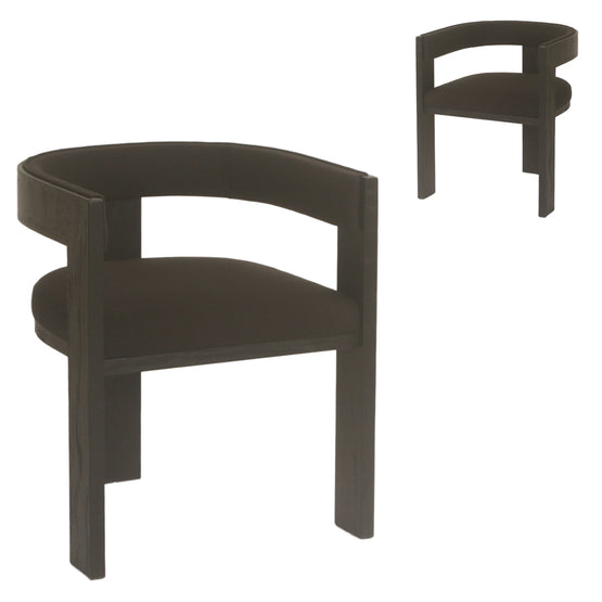 Set of 2 - Miles ELM Dining Chair - Full Black Dining Chair LJ-Core   