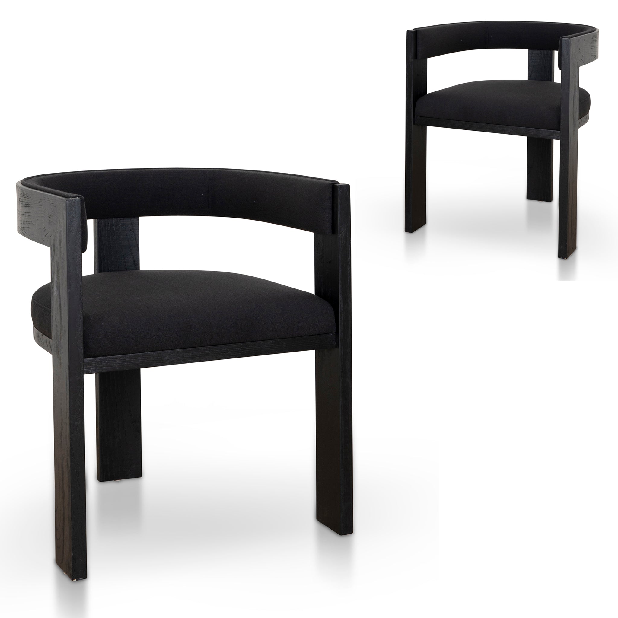 Set of 2 - Miles ELM Dining Chair - Full Black Dining Chair LJ-Core   