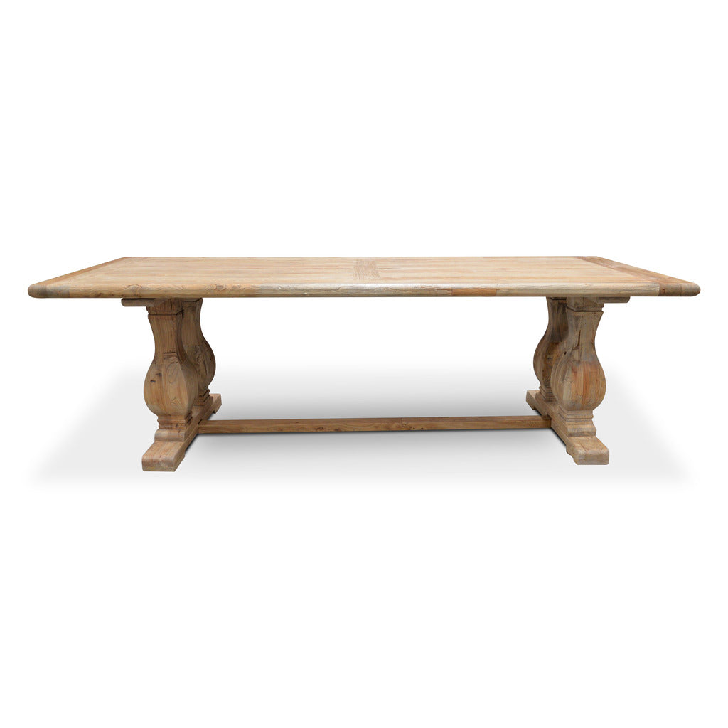 Artica Elm Wood 3m Dining Table - Rustic Natural Dining Table Reclaimed-Core