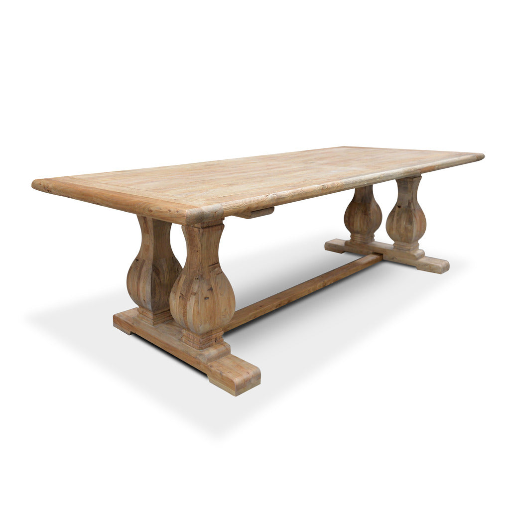 Artica Elm Wood 3m Dining Table - Rustic Natural Dining Table Reclaimed-Core