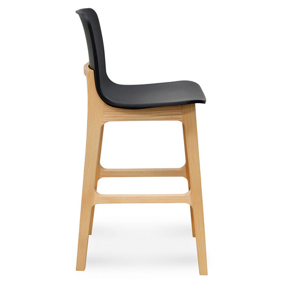 Ex Display - Harris Bar stool - Black - Natural - 65cm (H) Bar Stool Interior Secrets