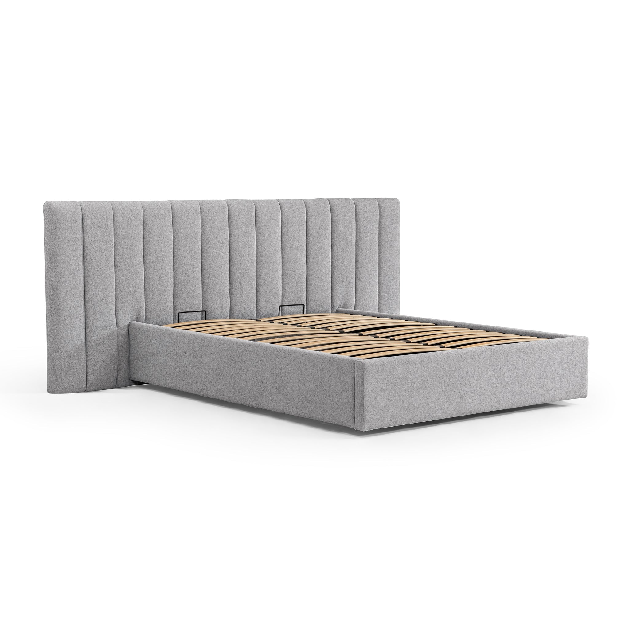 Ralph Wide Base King Bed Frame - Spec Grey with Storage Bed Frame Ming-Core   