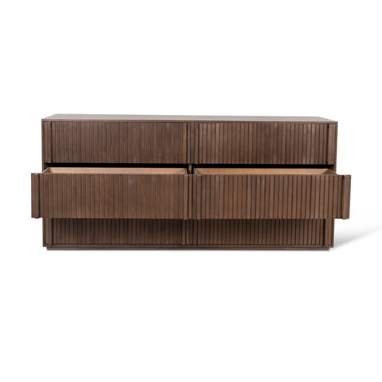 Despina 6 Drawer Wooden Chest - Walnut Drawer Nicki-Core   