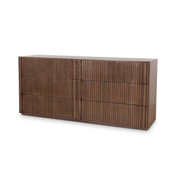 Despina 6 Drawer Wooden Chest - Walnut Drawer Nicki-Core   