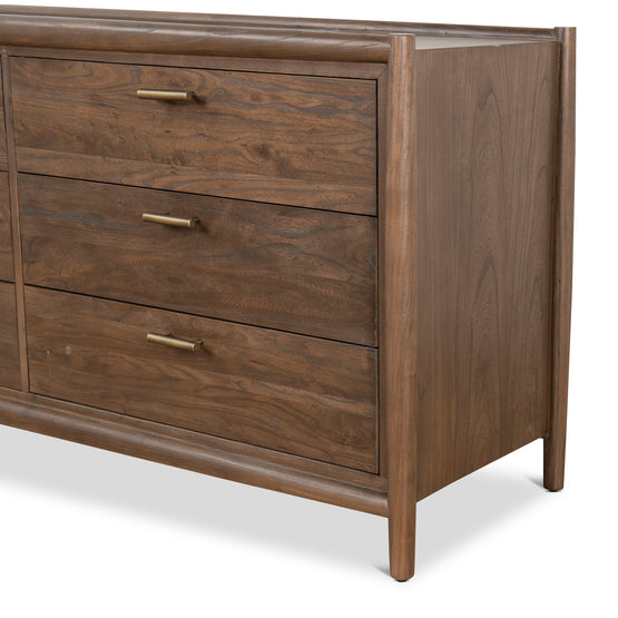 Sophia 6 Drawer Wooden Chest - Walnut Drawer Nicki-Core   