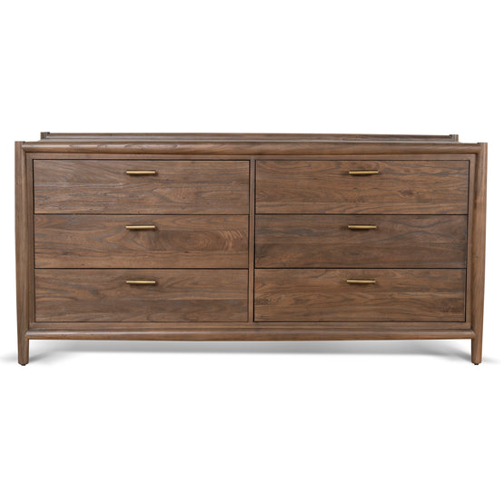 Sophia 6 Drawer Wooden Chest - Walnut Drawer Nicki-Core   