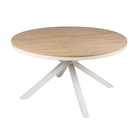 Vanesa 1.4m Round Sand White Outdoor Dining Table - Natural Dining Table Industra-Core