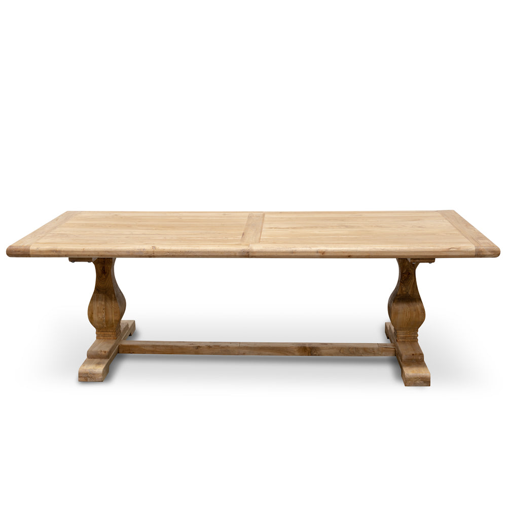 Titan Reclaimed 2.4m ELM Wood Dining Table - Rustic Natural Dining Table Reclaimed-Core   