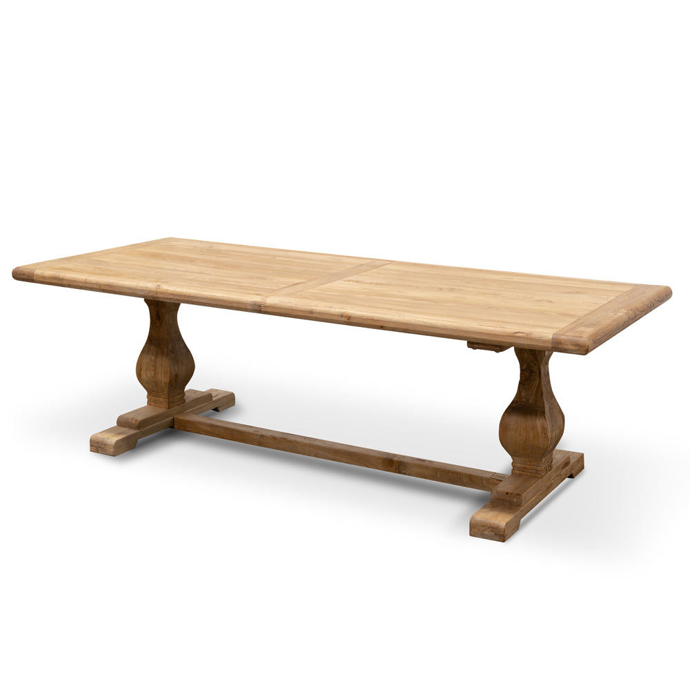 Titan Reclaimed 2.4m ELM Wood Dining Table - Rustic Natural Dining Table Reclaimed-Core   