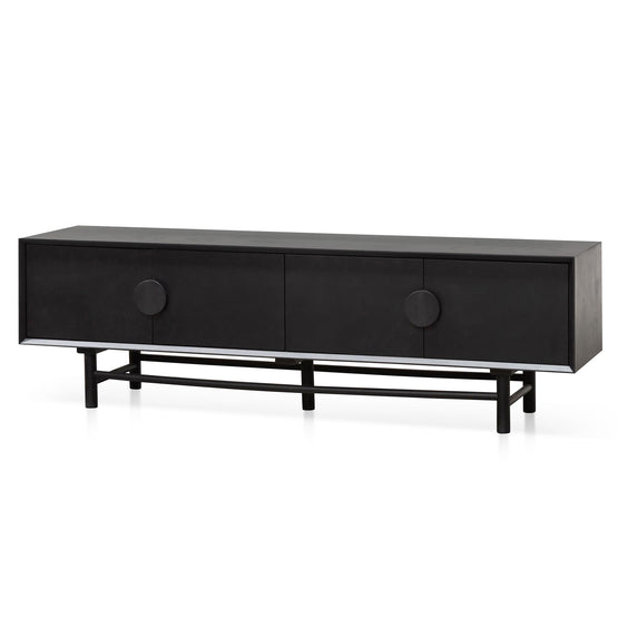 Ex Display - Ducan 1.8m Wooden TV Entertainment Unit - Black  Oakwood-Core   