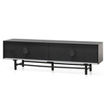 Ex Display - Ducan 1.8m Wooden TV Entertainment Unit - Black  Oakwood-Core   