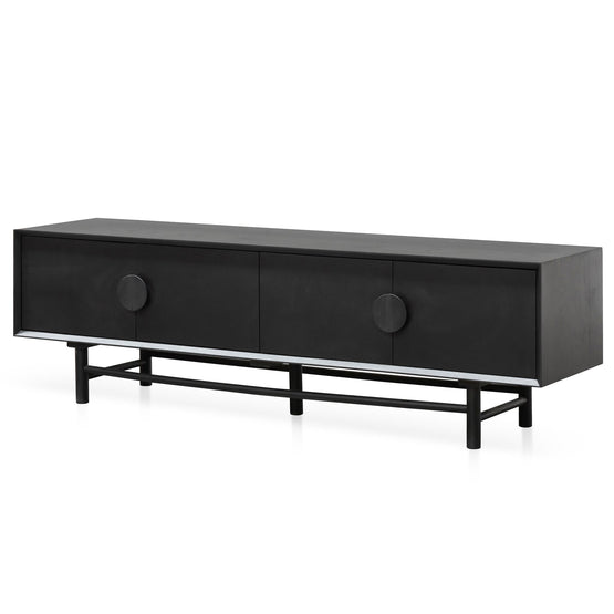 Ex Display - Ducan 1.8m Wooden TV Entertainment Unit - Black  Oakwood-Core   