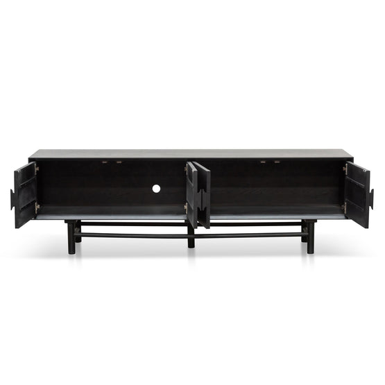 Ex Display - Ducan 1.8m Wooden TV Entertainment Unit - Black  Oakwood-Core   