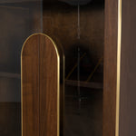 Boran 2m (H) Glass Cabinet - Walnut Storage Cabinet Valerie-Core