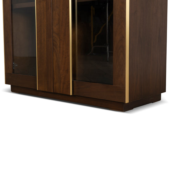 Boran 2m (H) Glass Cabinet - Walnut Storage Cabinet Valerie-Core