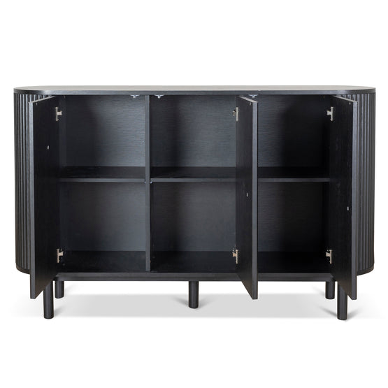 Melita 1.6m Sideboard Unit - Full Black Buffet & Sideboard KD-Core   