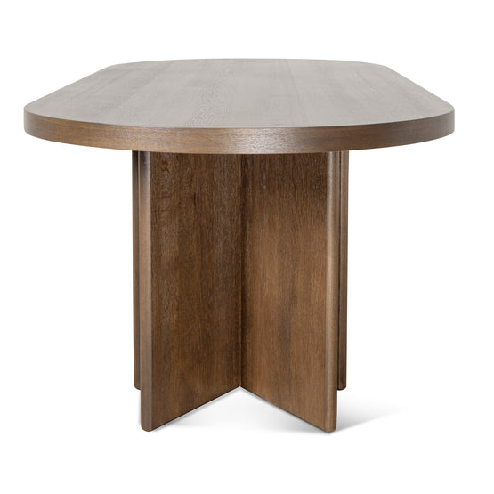 Roshan 2.4m Pill Shape Dining Table - Caramel Oak Dining Table Valerie-Core   