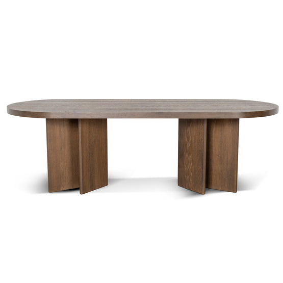 Roshan 2.4m Pill Shape Dining Table - Caramel Oak Dining Table Valerie-Core   