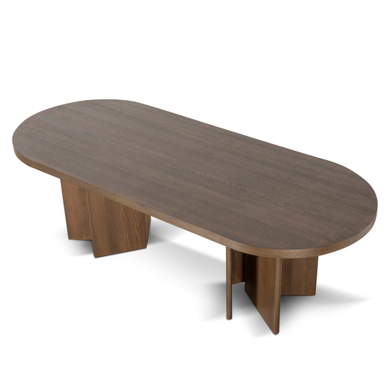 Roshan 2.4m Pill Shape Dining Table - Caramel Oak Dining Table Valerie-Core   