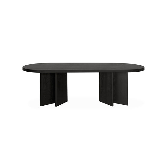 Roshan 2.4m Pill Shape Dining Table - Textured Espresso Black Dining Table Valerie-Core   