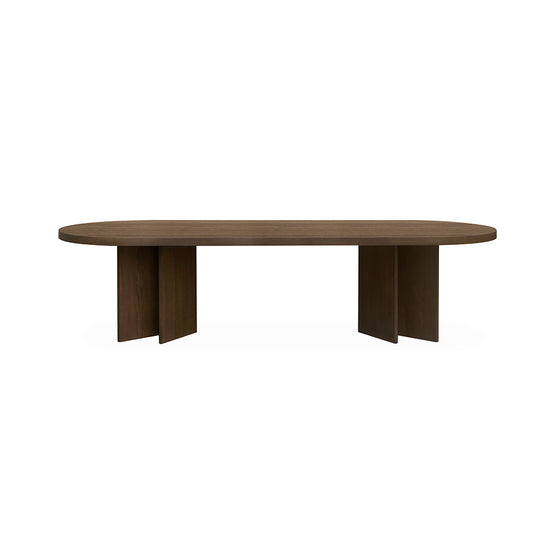 Roshan 3m Pill Shape Dining Table - Caramel Oak Dining Table Valerie-Core   