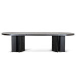 Roshan 3m Pill Shape Dining Table - Textured Espresso Black Dining Table Valerie-Core   