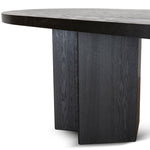 Roshan 3m Pill Shape Dining Table - Textured Espresso Black Dining Table Valerie-Core   