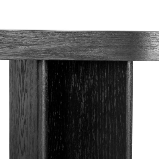 Roshan 1.3m Pill Shape Console Table - Textured Espresso Black Console Table Valerie-Core   