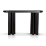 Roshan 1.3m Pill Shape Console Table - Textured Espresso Black Console Table Valerie-Core   