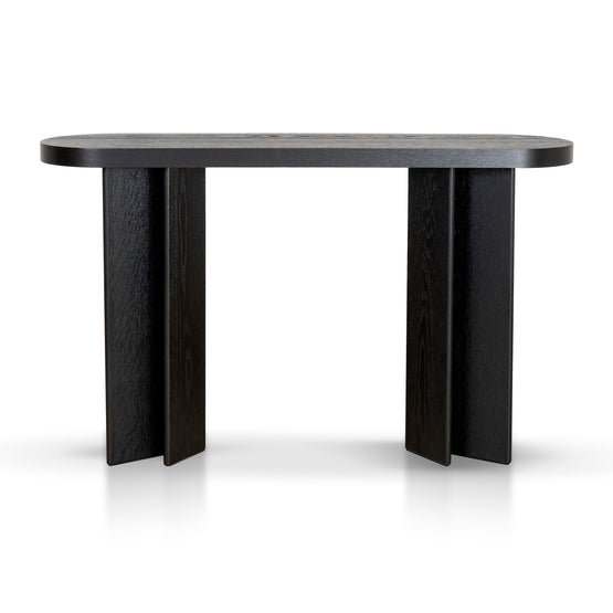 Roshan 1.3m Pill Shape Console Table - Textured Espresso Black Console Table Valerie-Core   