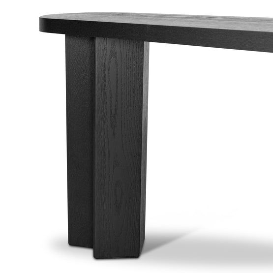 Roshan 1.3m Pill Shape Console Table - Textured Espresso Black Console Table Valerie-Core   