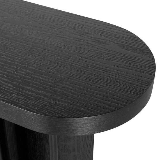 Roshan 1.3m Pill Shape Console Table - Textured Espresso Black Console Table Valerie-Core   