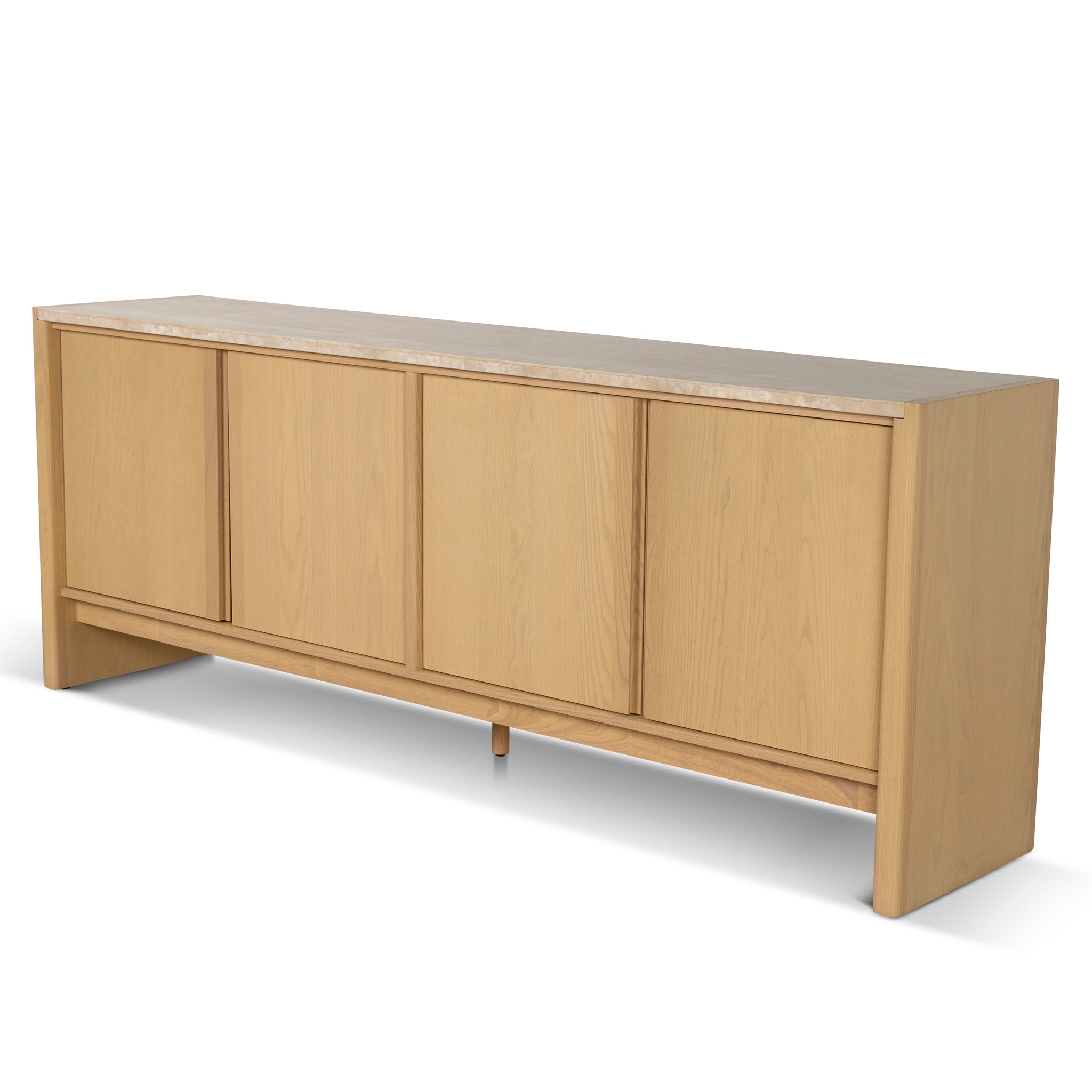 Linden 2.1m Travertine Top Sideboard Unit - Creme Ash Buffet & Sideboard Kodak-Core   