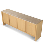 Linden 2.1m Travertine Top Sideboard Unit - Creme Ash Buffet & Sideboard Kodak-Core   