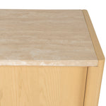 Linden 2.1m Travertine Top Sideboard Unit - Creme Ash Buffet & Sideboard Kodak-Core   