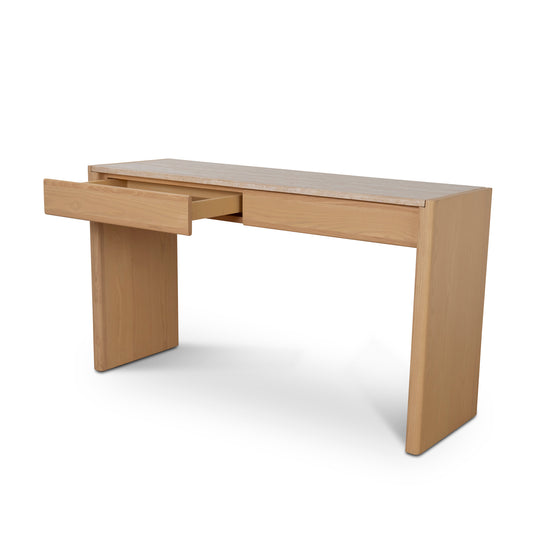 Ex Display - Linden 1.4m Travertine Top Console Table - Creame Ash Console Table Kodak-Core   