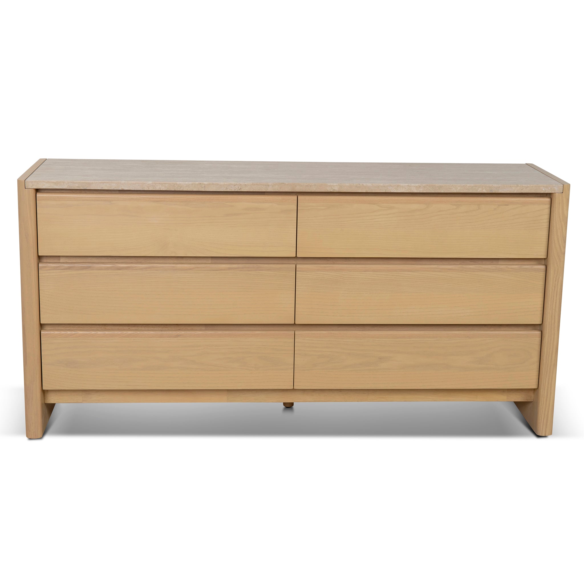 Linden 1.6m Travertine Chest of Drawers - Creme Ash Dresser Unit Kodak-Core   