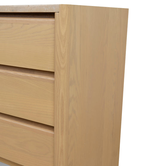 Linden 1.6m Travertine Chest of Drawers - Creme Ash Dresser Unit Kodak-Core   