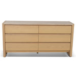 Linden 1.6m Travertine Chest of Drawers - Creme Ash Dresser Unit Kodak-Core   