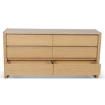 Linden 1.6m Travertine Chest of Drawers - Creme Ash Dresser Unit Kodak-Core   