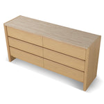 Linden 1.6m Travertine Chest of Drawers - Creme Ash Dresser Unit Kodak-Core   