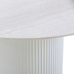 Elino 1.2m Round Travertine Dining Table - White Dining Table Dwood-Core   