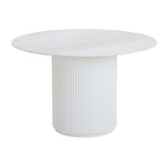 Elino 1.2m Round Travertine Dining Table - White Dining Table Dwood-Core   