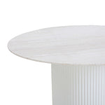 Elino 1.2m Round Travertine Dining Table - White Dining Table Dwood-Core   