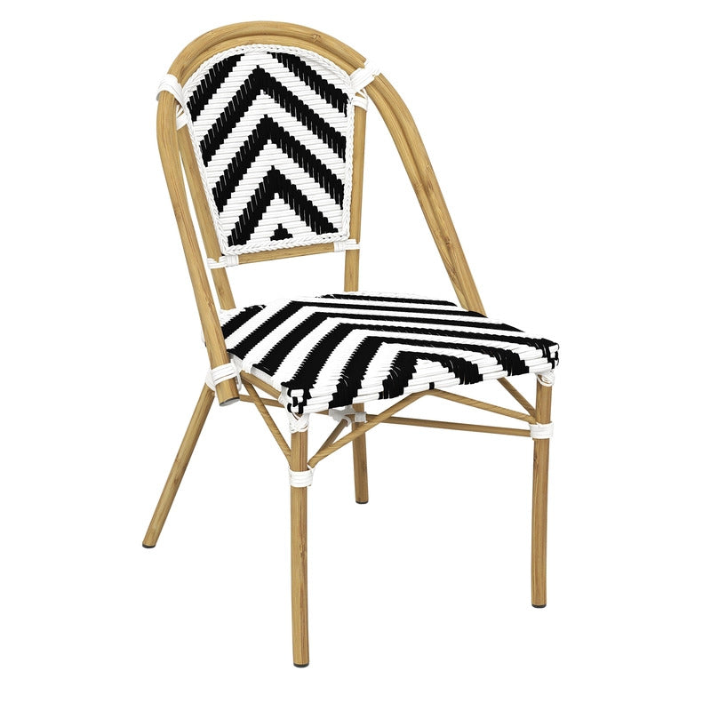 Set of 2 - Dalmatian Indoor / Outdoor Dining Chair - Black & White Chevron Dining Chair Furnlink-Local   