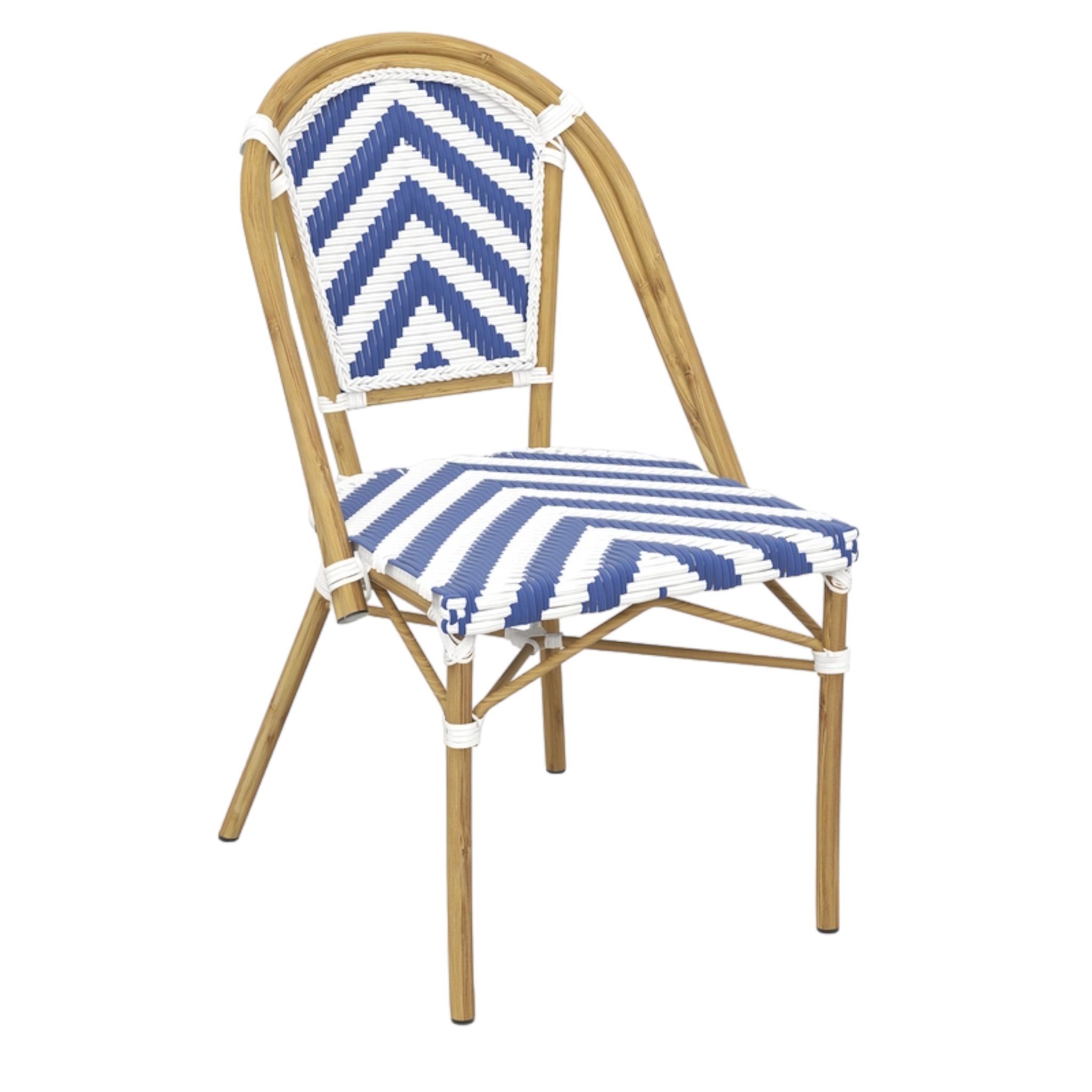 Set of 2 - Dalmatian Indoor / Outdoor Dining Chair - Navy & White Chevron Dining Chair Furnlink-Local   