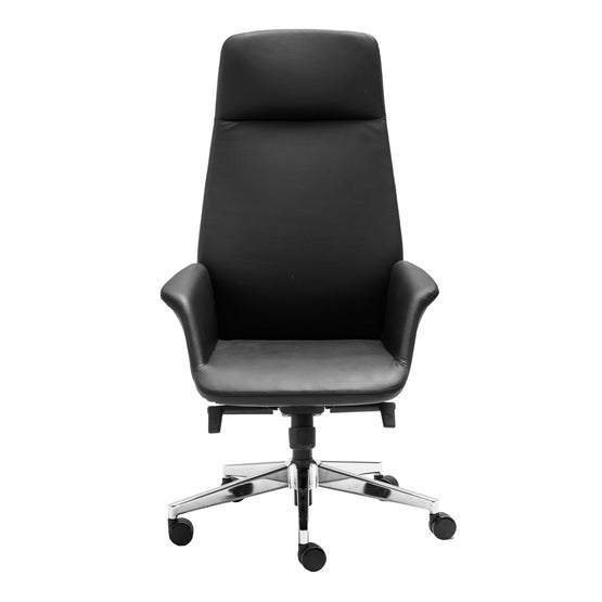 Daroc High Back Leather Office Chair - Black Office Chair Rline-Local   