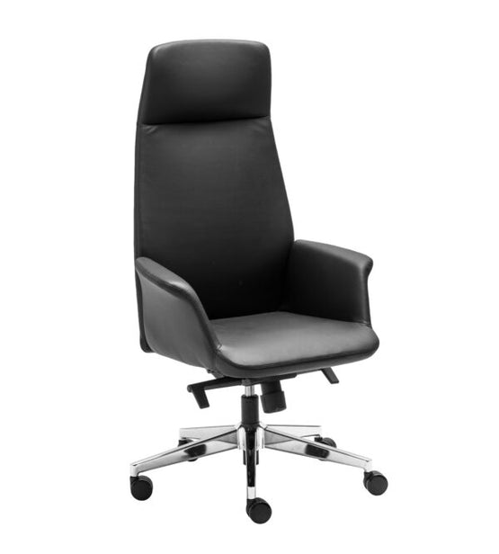 Daroc High Back Leather Office Chair - Black Office Chair Rline-Local   